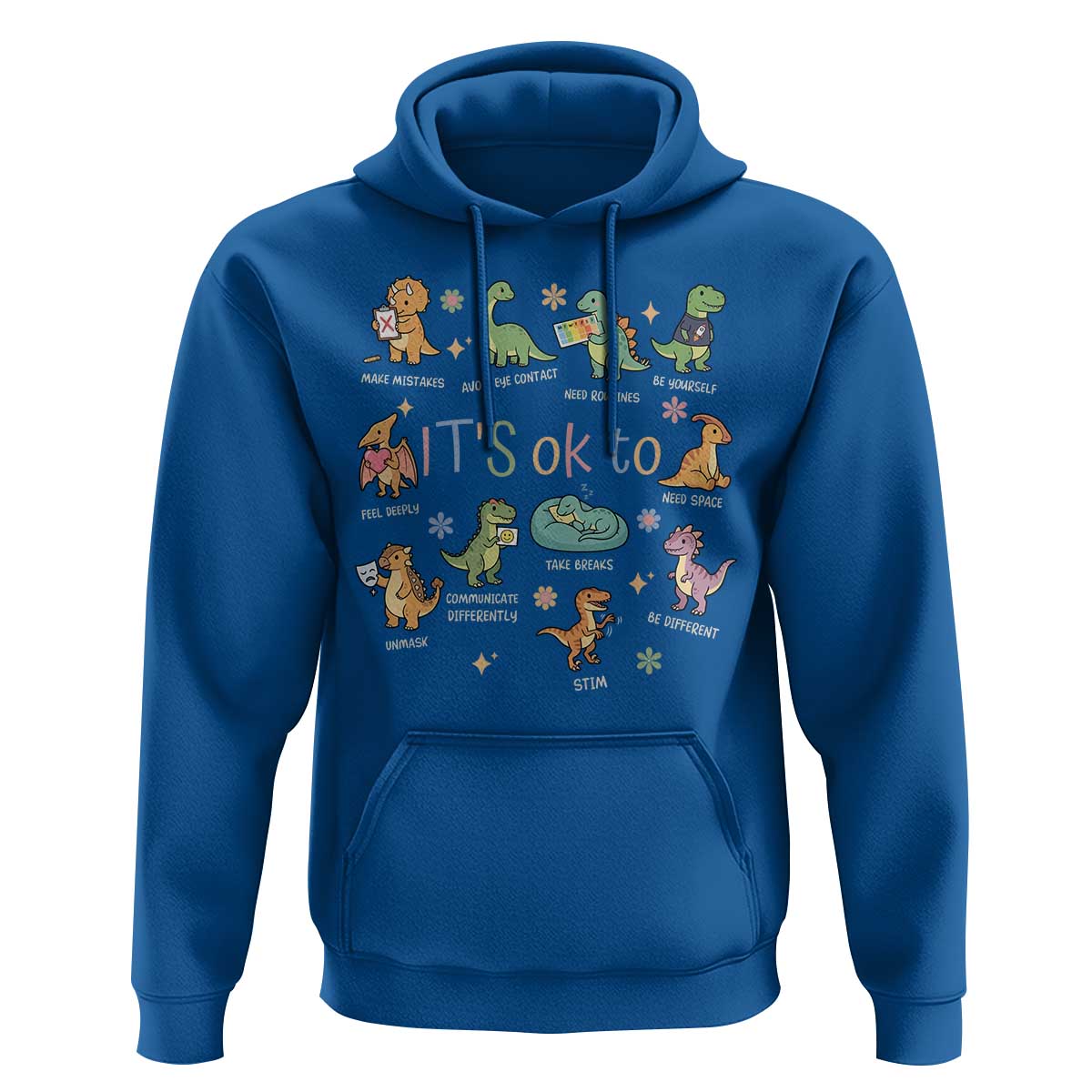 Dinosaur Autism Awareness Hoodie It Is Okay to Be Different Dino Lover