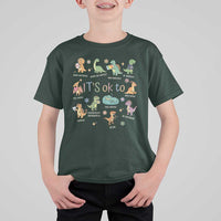 Dinosaur Autism Awareness T Shirt For Kid It Is Okay to Be Different Dino Lover