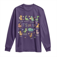 Dinosaur Autism Awareness Long Sleeve Shirt It Is Okay to Be Different Dino Lover