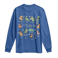 Dinosaur Autism Awareness Long Sleeve Shirt It Is Okay to Be Different Dino Lover