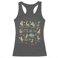 Dinosaur Autism Awareness Racerback Tank Top It Is Okay to Be Different Dino Lover