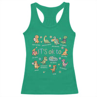 Dinosaur Autism Awareness Racerback Tank Top It Is Okay to Be Different Dino Lover