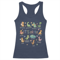 Dinosaur Autism Awareness Racerback Tank Top It Is Okay to Be Different Dino Lover