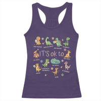 Dinosaur Autism Awareness Racerback Tank Top It Is Okay to Be Different Dino Lover
