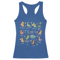 Dinosaur Autism Awareness Racerback Tank Top It Is Okay to Be Different Dino Lover