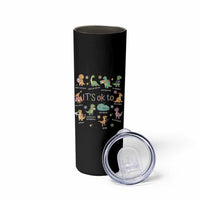 Dinosaur Autism Awareness Skinny Tumbler It Is Okay to Be Different Dino Lover