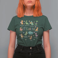Dinosaur Autism Awareness T Shirt For Women It Is Okay to Be Different Dino Lover