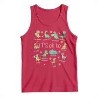 Dinosaur Autism Awareness Tank Top It Is Okay to Be Different Dino Lover