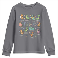 Dinosaur Autism Awareness Youth Sweatshirt It Is Okay to Be Different Dino Lover