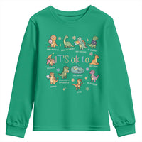 Dinosaur Autism Awareness Youth Sweatshirt It Is Okay to Be Different Dino Lover
