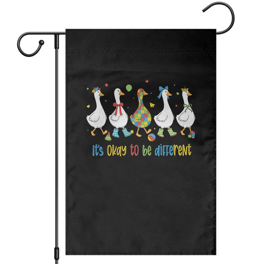 Funny Autistic Goose Garden Flag It Is Okay To Be Different Autism Awareness