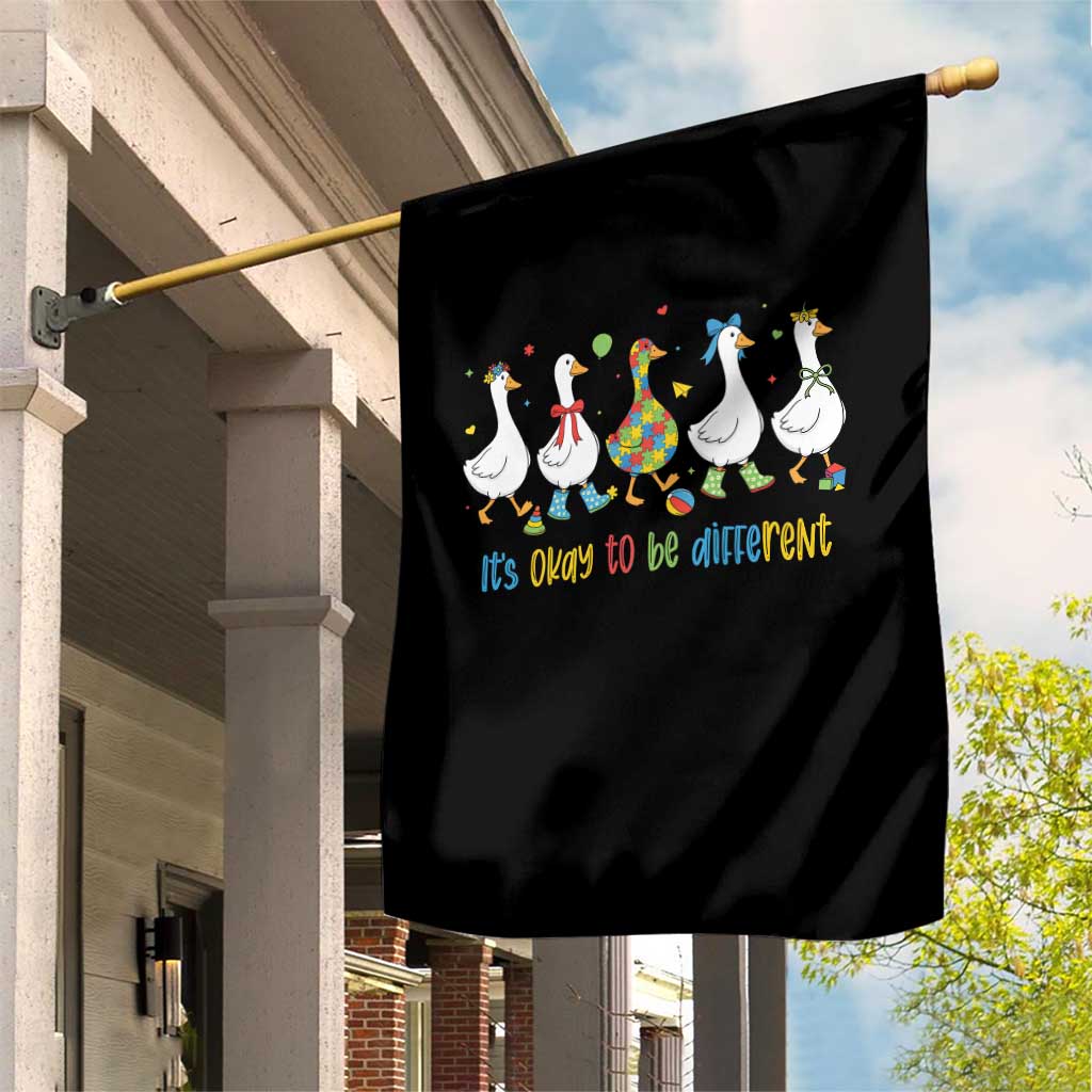Funny Autistic Goose Garden Flag It Is Okay To Be Different Autism Awareness