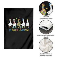 Funny Autistic Goose Garden Flag It Is Okay To Be Different Autism Awareness