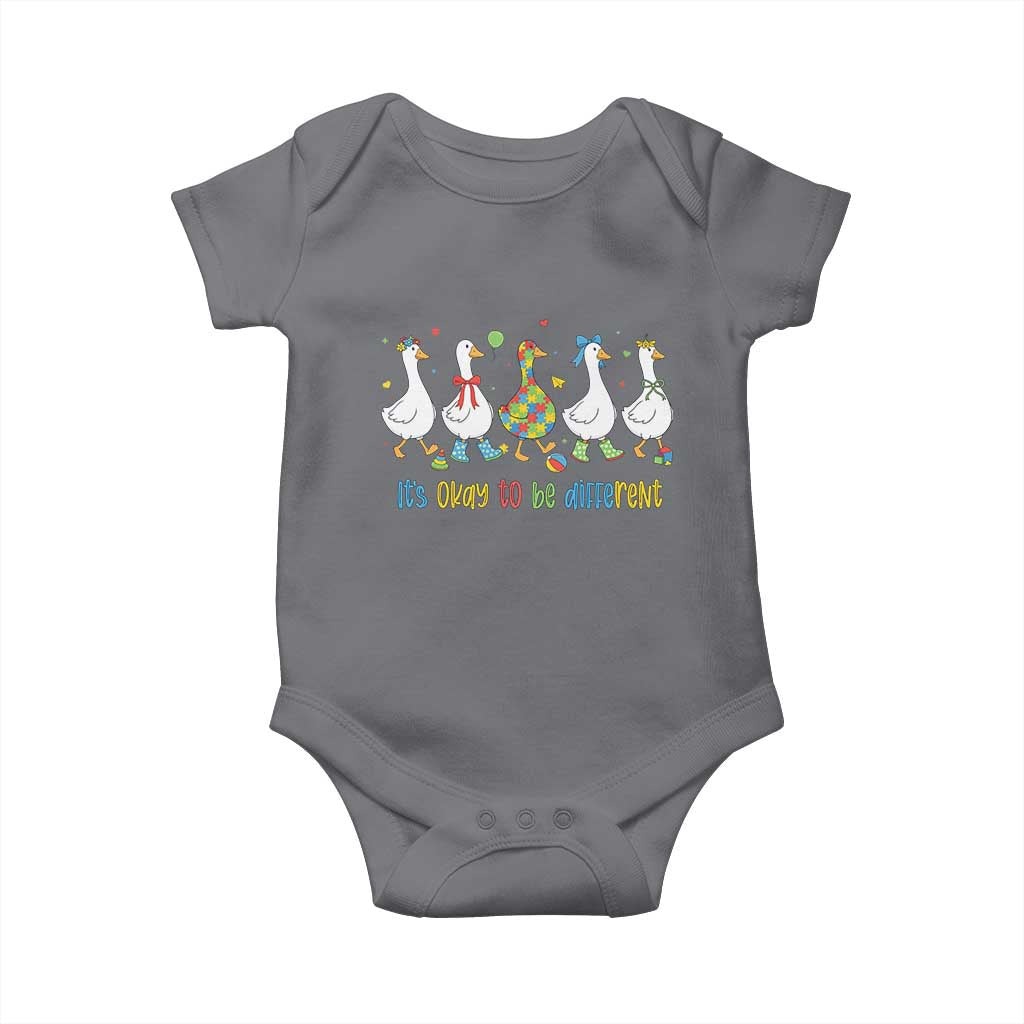 Funny Autistic Goose Baby Onesie It Is Okay To Be Different Autism Awareness