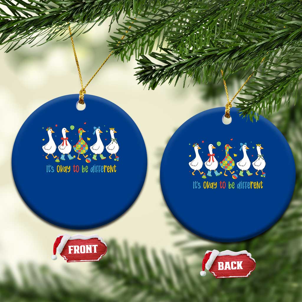 Funny Autistic Goose Ceramic Ornament It Is Okay To Be Different Autism Awareness