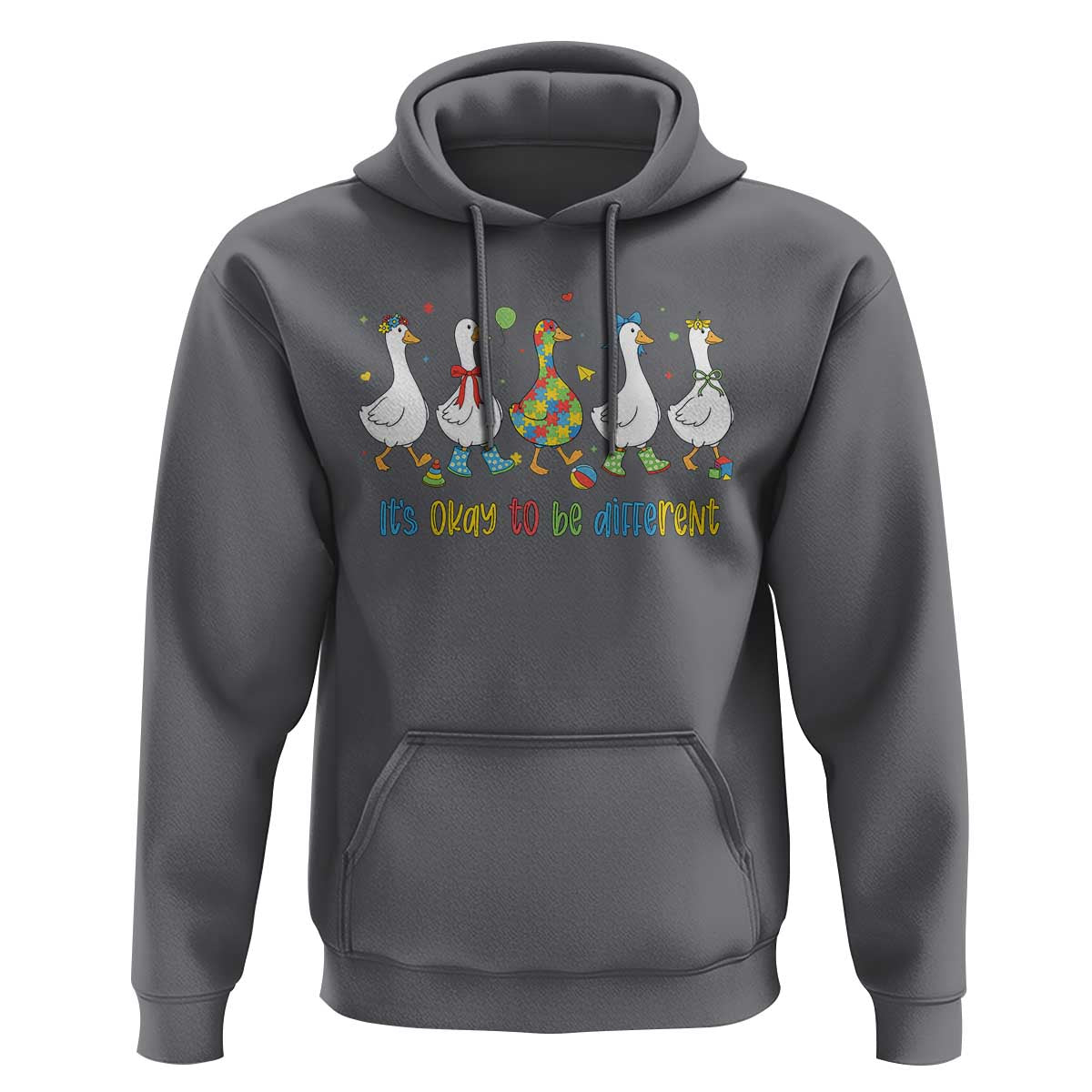Funny Autistic Goose Hoodie It Is Okay To Be Different Autism Awareness