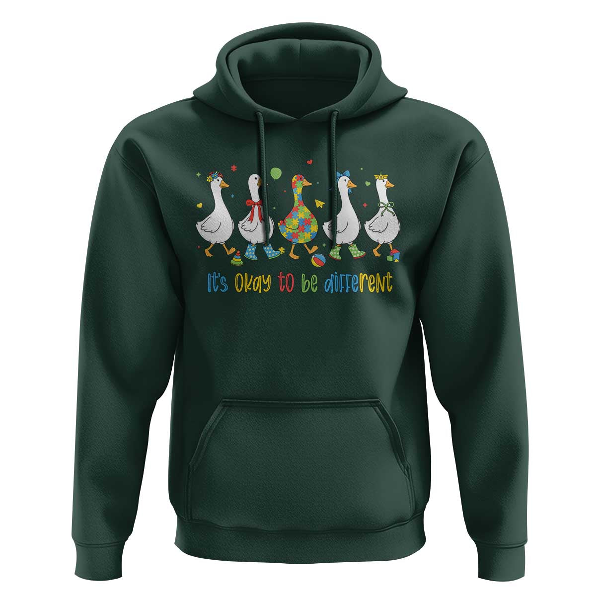 Funny Autistic Goose Hoodie It Is Okay To Be Different Autism Awareness
