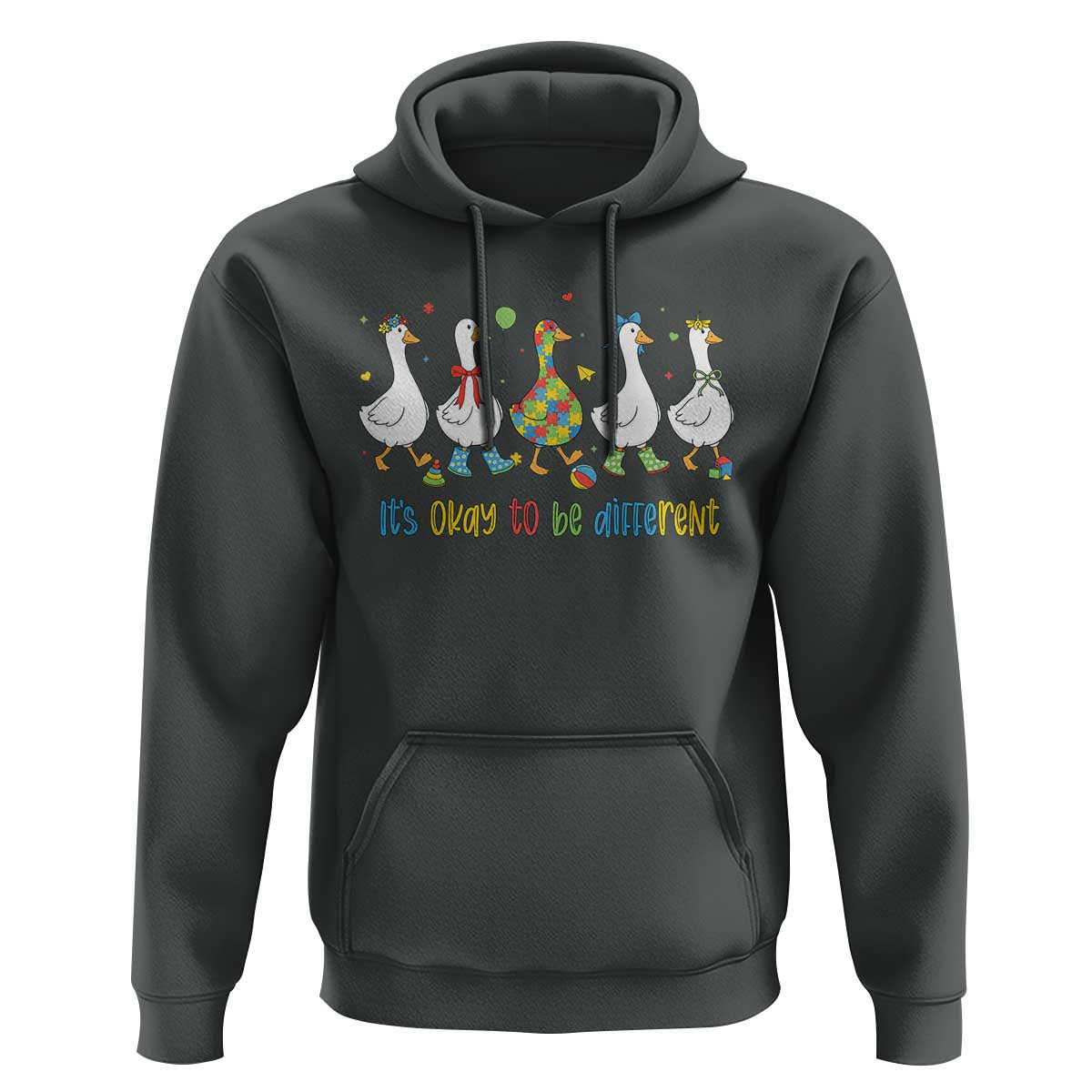 Funny Autistic Goose Hoodie It Is Okay To Be Different Autism Awareness