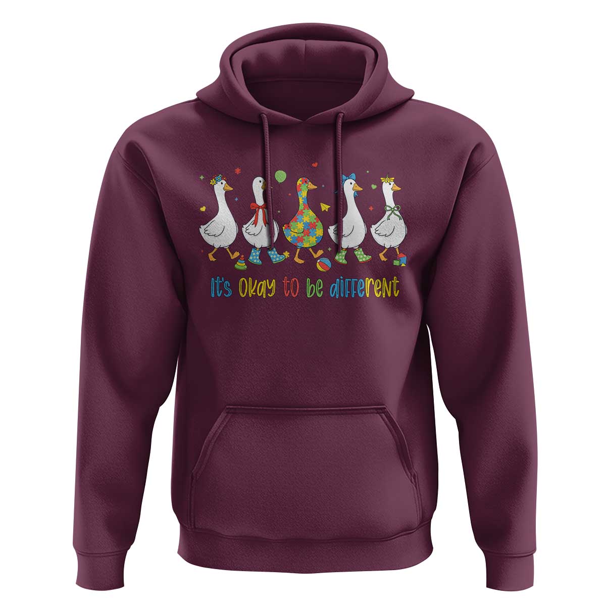 Funny Autistic Goose Hoodie It Is Okay To Be Different Autism Awareness