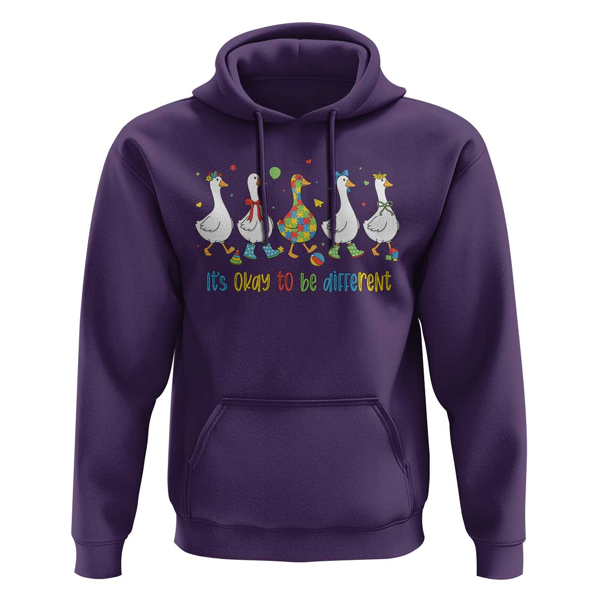 Funny Autistic Goose Hoodie It Is Okay To Be Different Autism Awareness