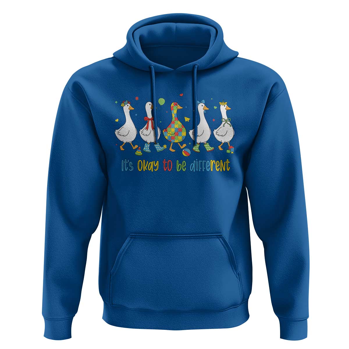 Funny Autistic Goose Hoodie It Is Okay To Be Different Autism Awareness