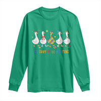 Funny Autistic Goose Long Sleeve Shirt It Is Okay To Be Different Autism Awareness