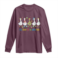 Funny Autistic Goose Long Sleeve Shirt It Is Okay To Be Different Autism Awareness