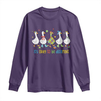 Funny Autistic Goose Long Sleeve Shirt It Is Okay To Be Different Autism Awareness