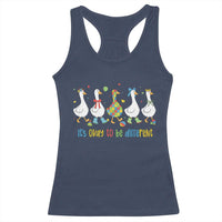 Funny Autistic Goose Racerback Tank Top It Is Okay To Be Different Autism Awareness