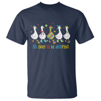 Funny Autistic Goose T Shirt It Is Okay To Be Different Autism Awareness
