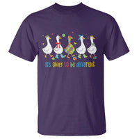 Funny Autistic Goose T Shirt It Is Okay To Be Different Autism Awareness