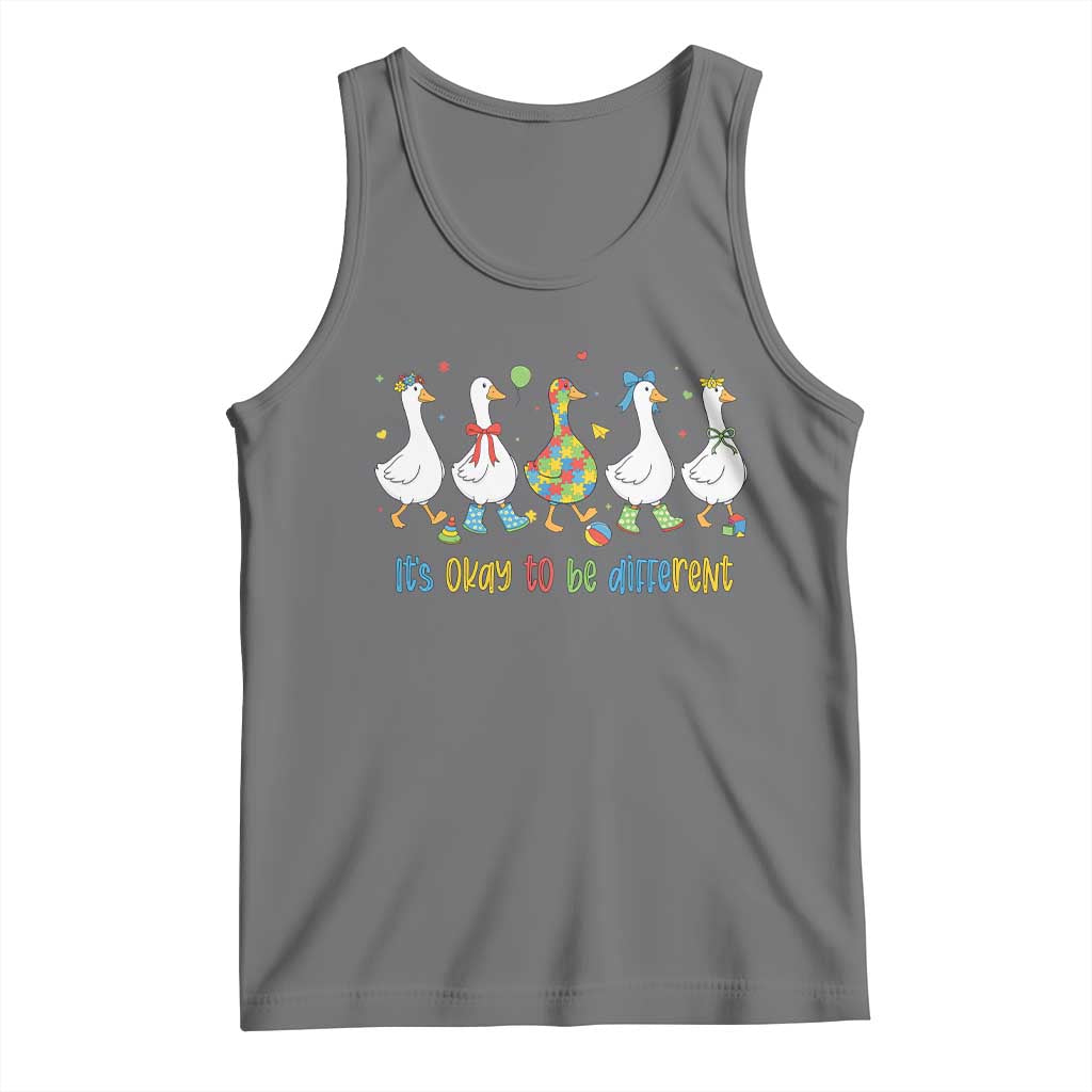 Funny Autistic Goose Tank Top It Is Okay To Be Different Autism Awareness