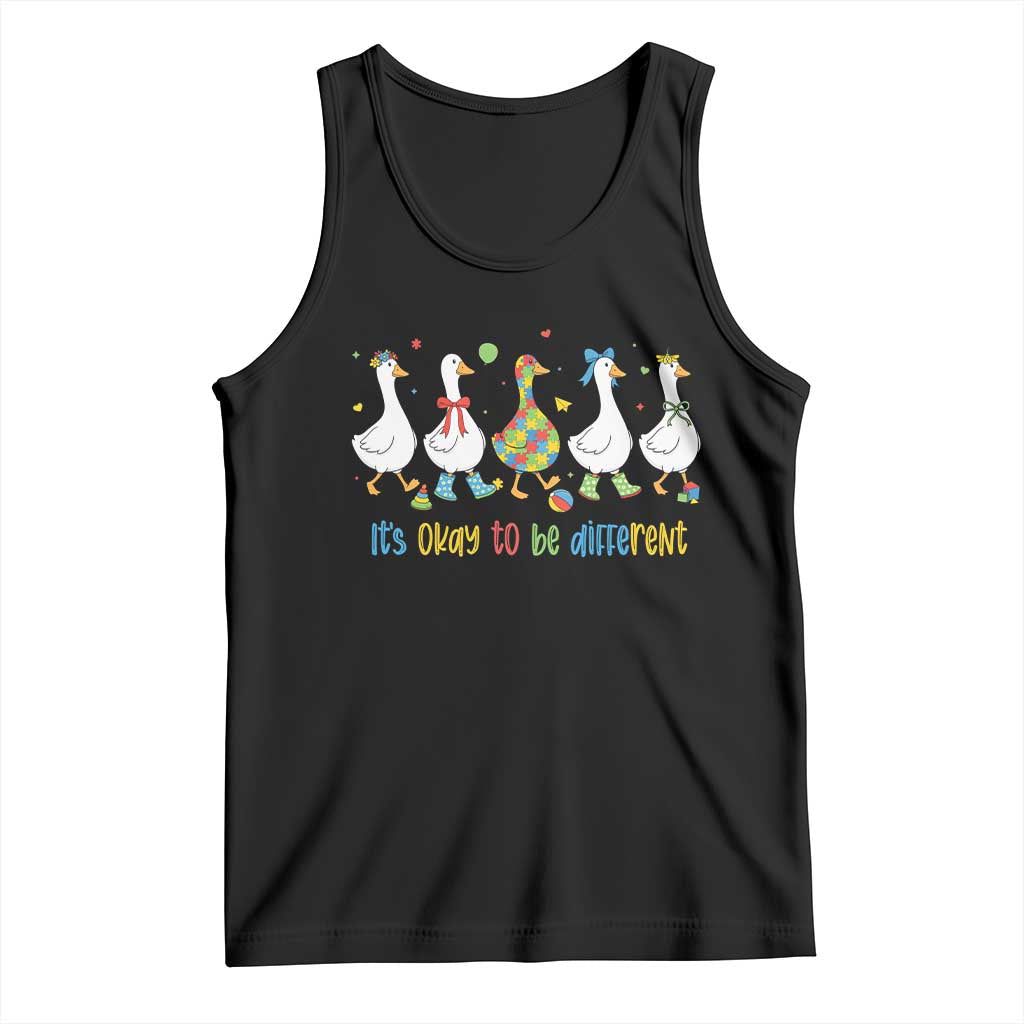 Funny Autistic Goose Tank Top It Is Okay To Be Different Autism Awareness