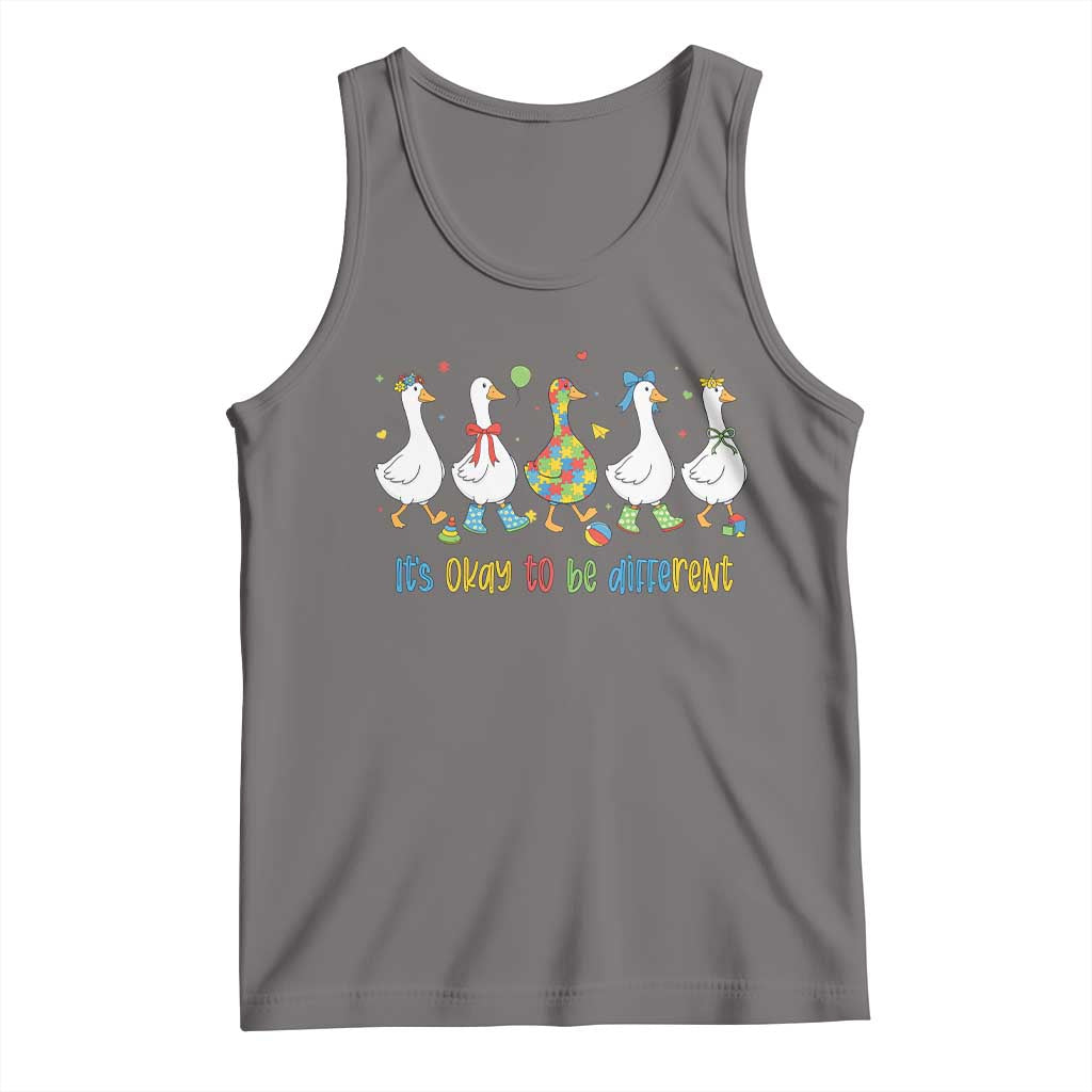 Funny Autistic Goose Tank Top It Is Okay To Be Different Autism Awareness