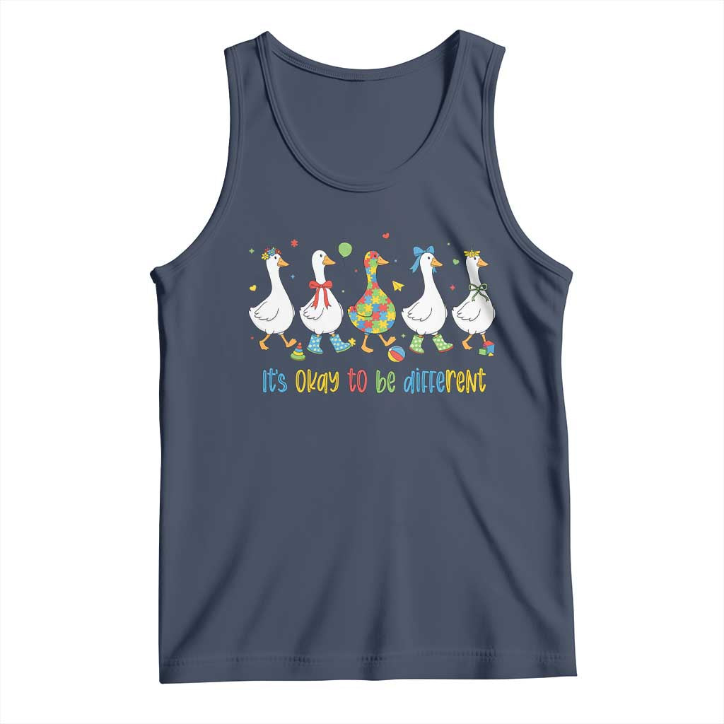 Funny Autistic Goose Tank Top It Is Okay To Be Different Autism Awareness