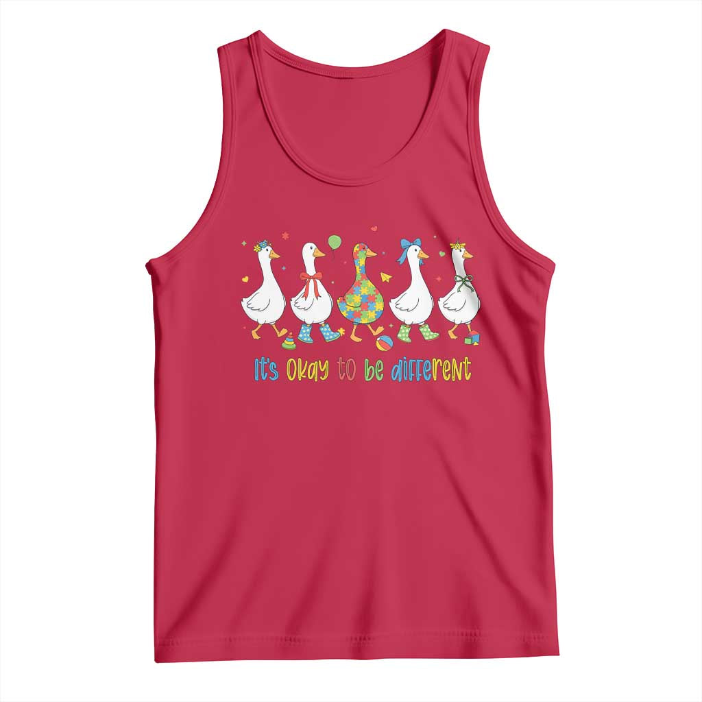 Funny Autistic Goose Tank Top It Is Okay To Be Different Autism Awareness
