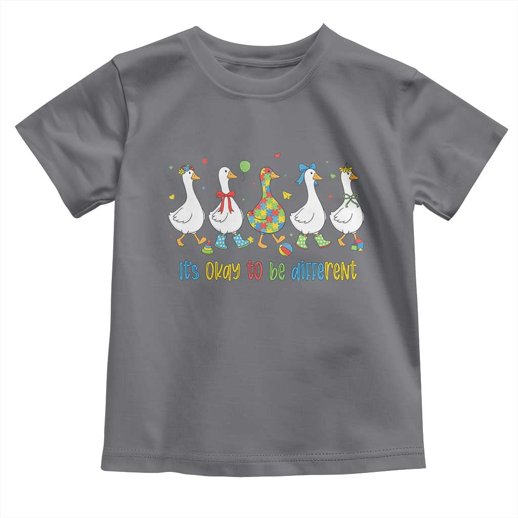 Funny Autistic Goose Toddler T Shirt It Is Okay To Be Different Autism Awareness