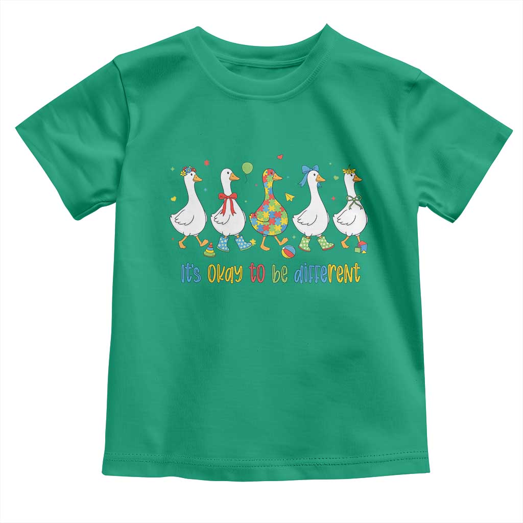 Funny Autistic Goose Toddler T Shirt It Is Okay To Be Different Autism Awareness