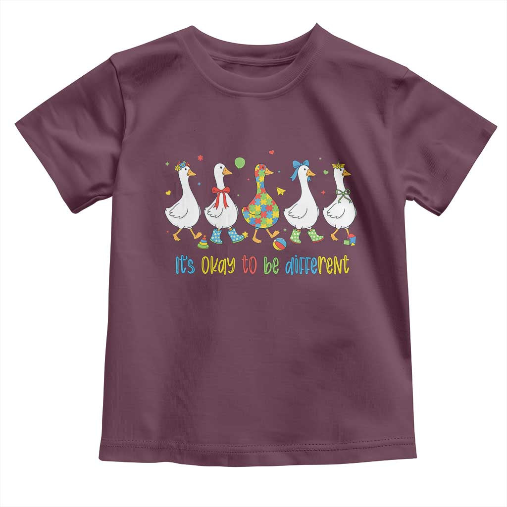 Funny Autistic Goose Toddler T Shirt It Is Okay To Be Different Autism Awareness