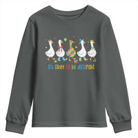 Funny Autistic Goose Youth Sweatshirt It Is Okay To Be Different Autism Awareness