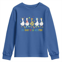 Funny Autistic Goose Youth Sweatshirt It Is Okay To Be Different Autism Awareness