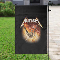 Autism Skeleton Funny Meme Garden Flag Fire Burning Flames