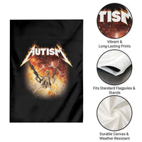 Autism Skeleton Funny Meme Garden Flag Fire Burning Flames