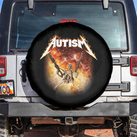 Autism Skeleton Funny Meme Spare Tire Cover Fire Burning Flames