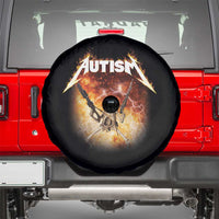 Autism Skeleton Funny Meme Spare Tire Cover Fire Burning Flames