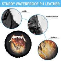 Autism Skeleton Funny Meme Spare Tire Cover Fire Burning Flames