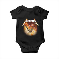 Autism Skeleton Funny Meme Baby Onesie Fire Burning Flames