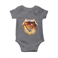 Autism Skeleton Funny Meme Baby Onesie Fire Burning Flames