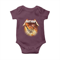 Autism Skeleton Funny Meme Baby Onesie Fire Burning Flames