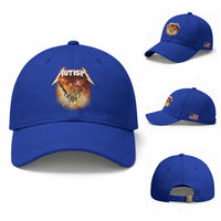 Autism Skeleton Funny Meme Baseball Cap Fire Burning Flames